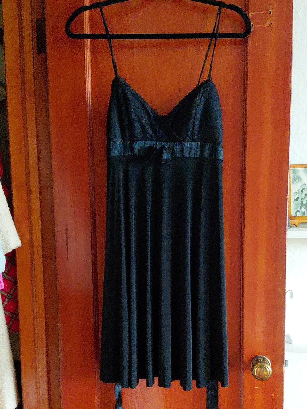 B Darlin Black Spaghetti Strap Slip Dress